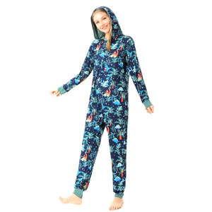 Family christmas santa riding dinosaur pajamas xl youth/small adult